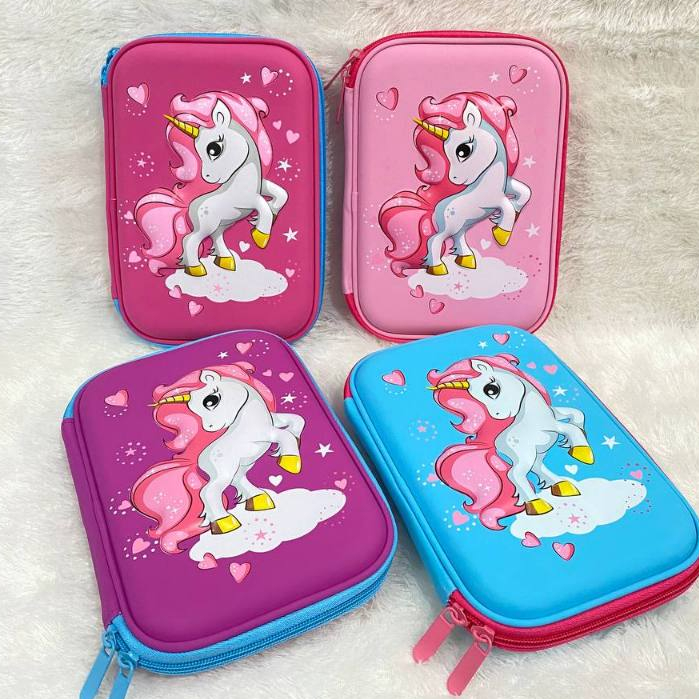 

Kotak Pensil Tempat pensil 3D 6D timbul Unicorn anak perempuan unicorn berdiri berkualitas