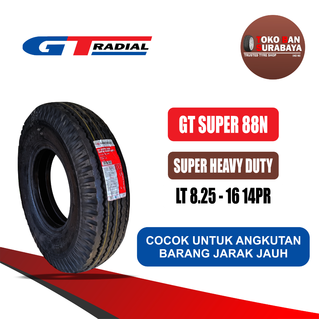 Ban Truk GAJAH TUNGGAL GT 825 R16 825R16 825/16 825-16 14PR SUPER 88 HD Heavy Duty