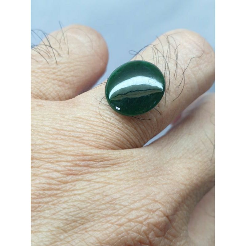 Natural Giok Jadeite Jade tipe A Imperial hijau pekat ada memo SKYLab