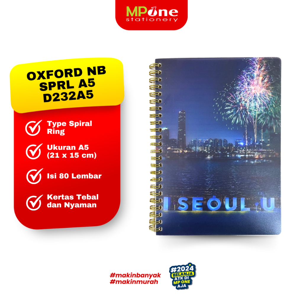 

Oxford Spiral Book / Notebook Oxford seoul Korea / Buku Catatan Ukuran A5 isi 80Lembar