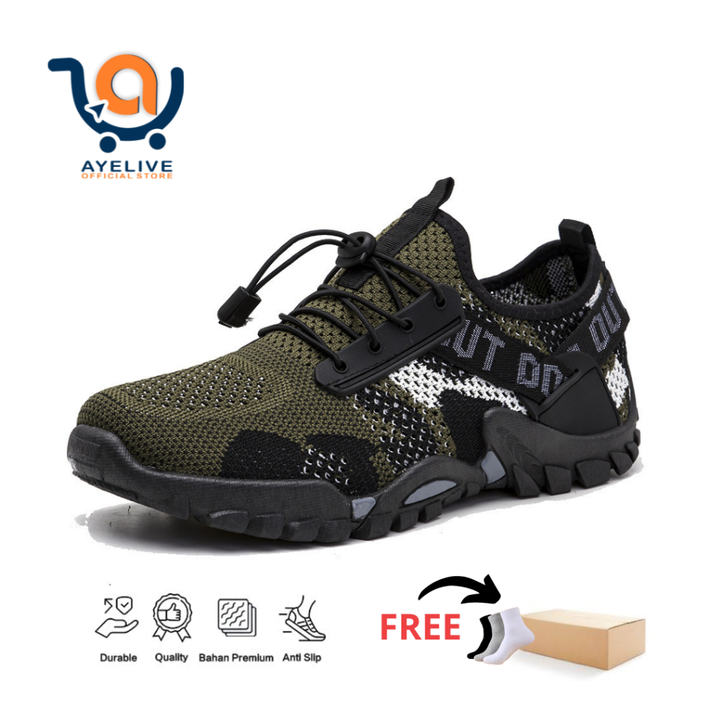 Sepatu Sneaker Hiking Pria Premium Import Terbaru Sepatu Outdoor Daki Flexible Anti Slip RUSHsport