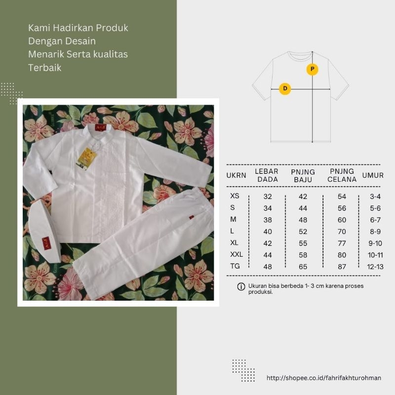 baju setelan koko anak A&J