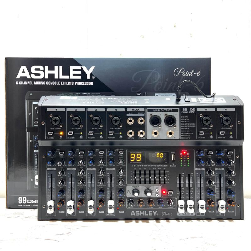 Mixer Ashley Point 6 Original 6 Channel Bluetooth - PC Soundcard