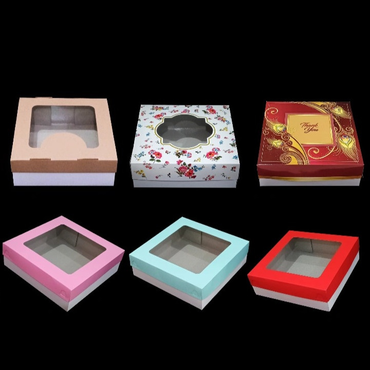 

(5 pcs ) Kardus Kue 25x25x8cm Box Hampers Motif Warna Warni Dus Parcel Cake