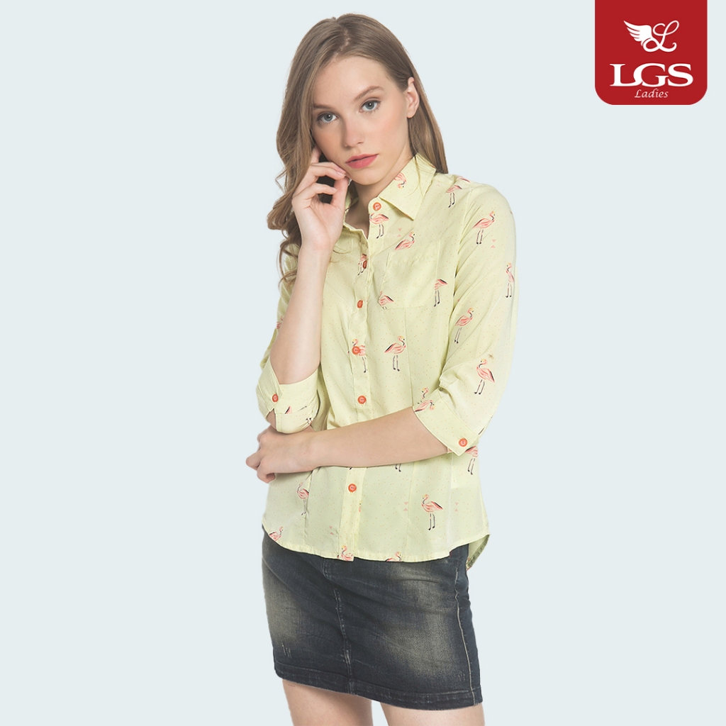 LGS Ladies - Kemeja Casual Wanita - Lengan Panjang - Kemeja Lengan Panjang Wanita - Atasan Wanita - 
