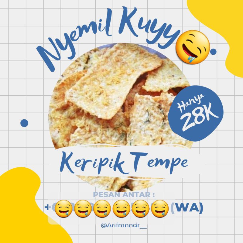 

Keripik Tempe/Tempe Tepung Crispy (Home Made) by Nyemil Kuyy Kemasan 250 Gram