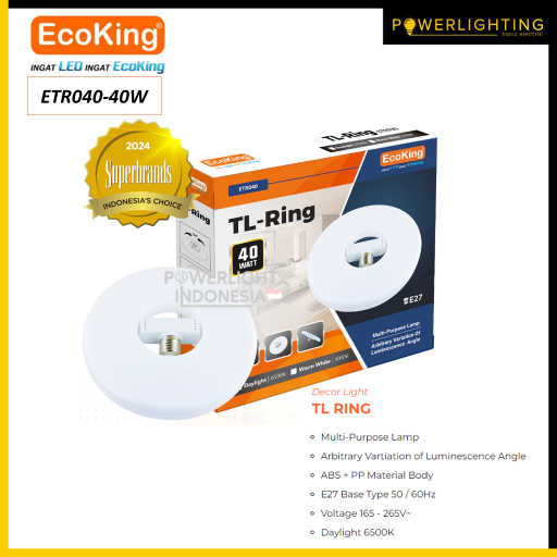 EcoKing TL Ring E27 Original Lampu LED - Daylight 30Watt 40Watt