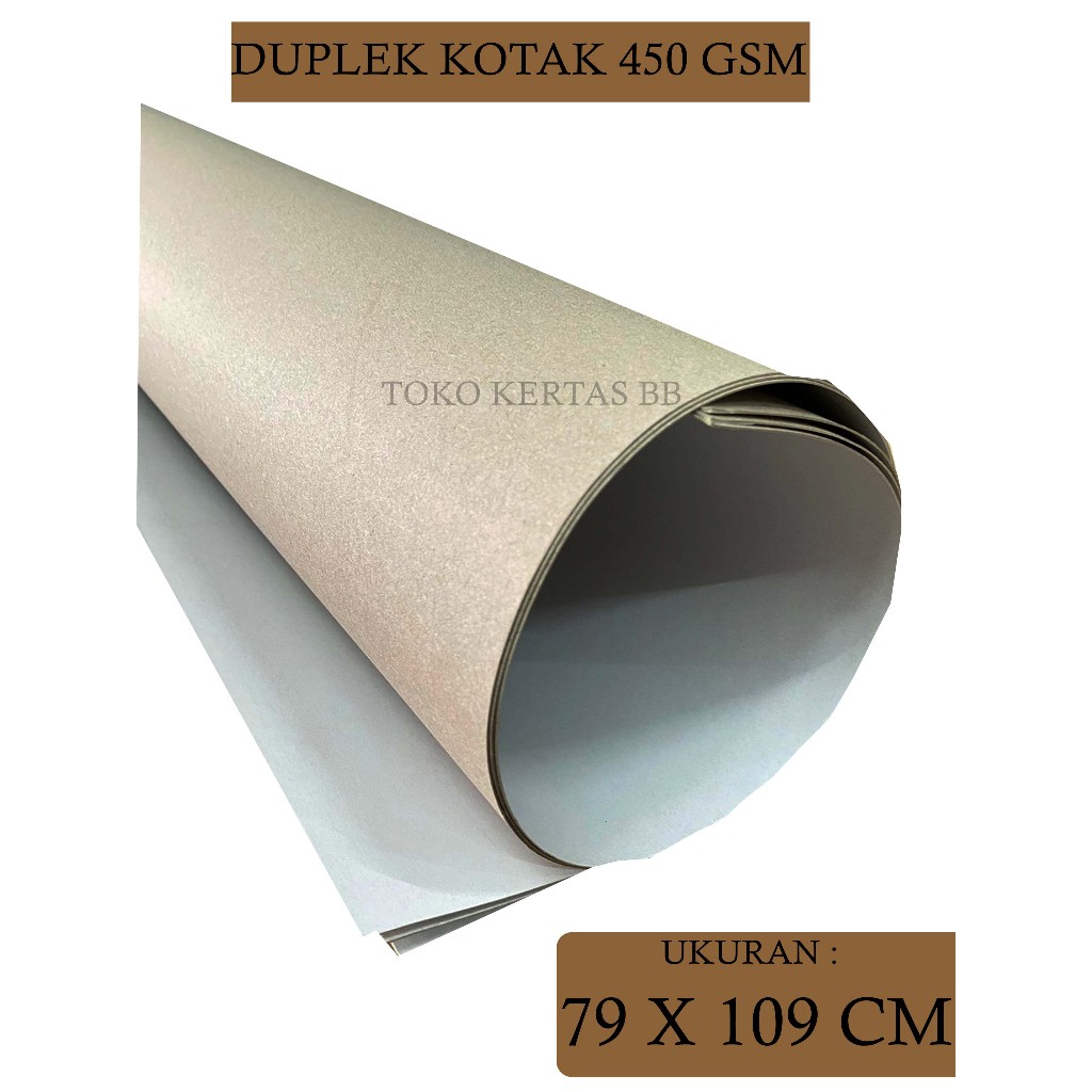 

Duplek Coated / Duplek Kotak 450Gsm Ukuran Plano 79 x 109 Cm