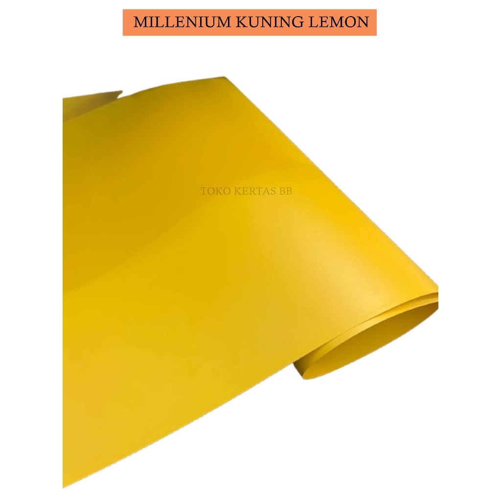 

KERTAS JASMINE / KERTAS MILLENIUM / WARNA KUNING LEMON 190 - 220 GSM UKURAN 79 X 109 CM , 1 PLANO