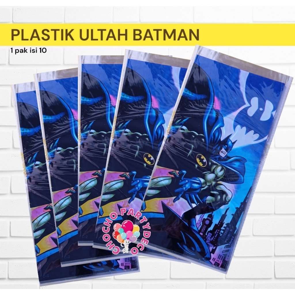 Plastik Ulang Tahun BATMAN isi 10 / Plastik Ultah Anak Batman Begins