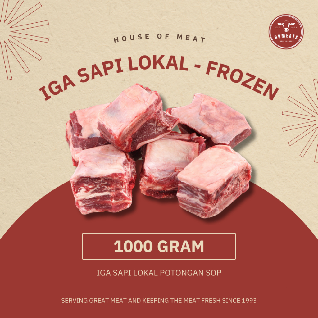

Tulang Iga Sapi Daging Tebal Lokal Import Frozen Premium 1000 Gram