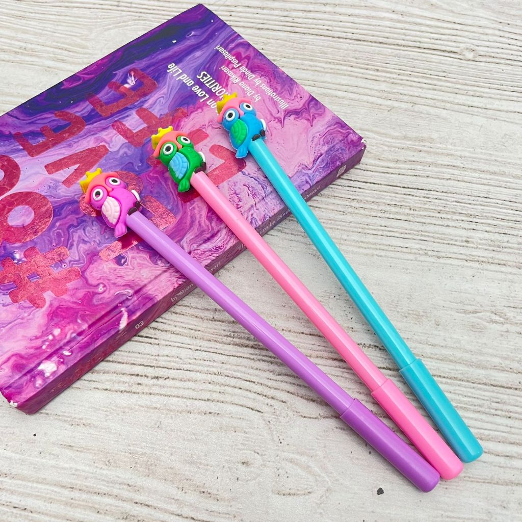 

PULPEN GEL BURUNG HANTU MAHKOTA pena lucu tinta hitam bisa COD pen imut keren pulpen unik atk kebutuhan anak sekolah termurah import