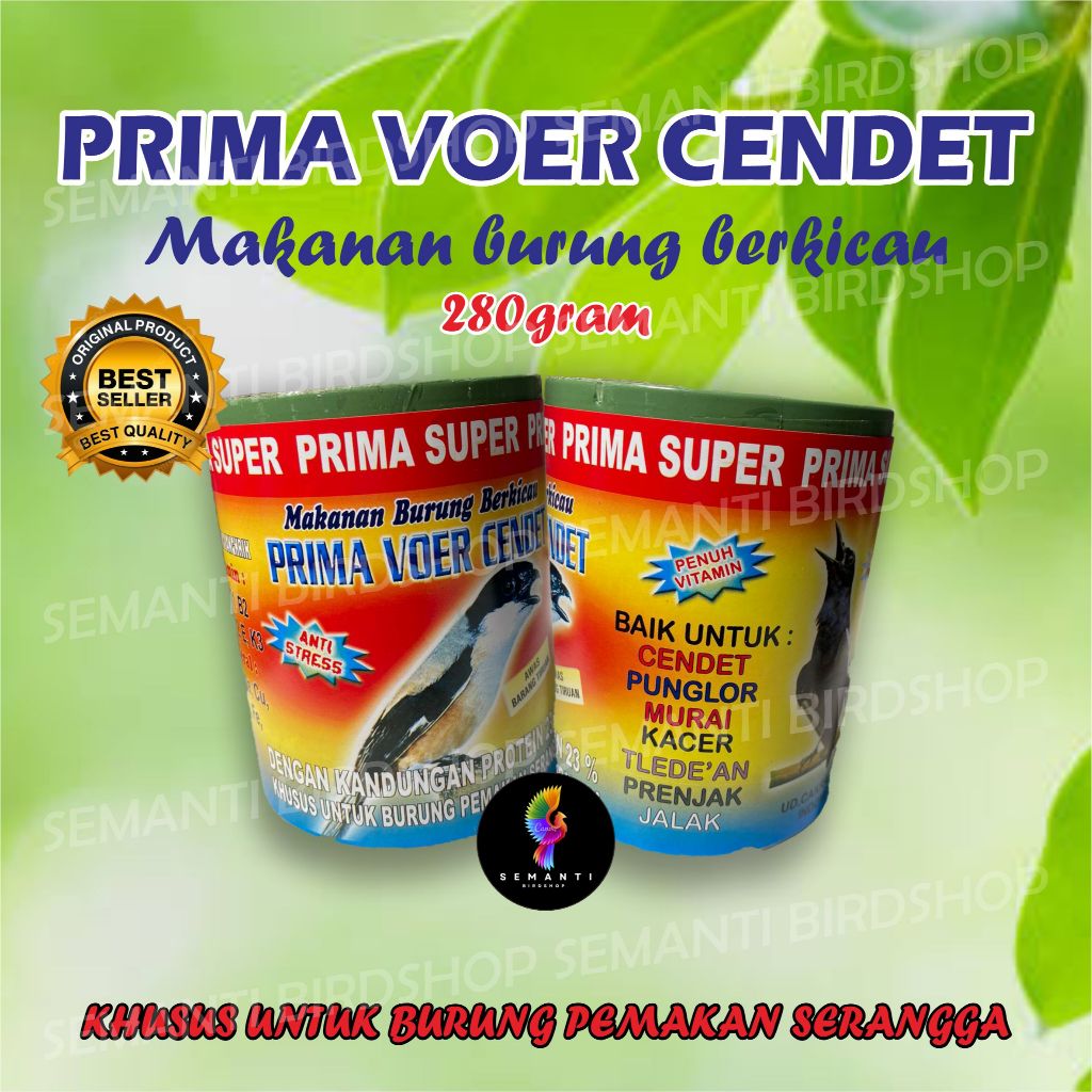 PRIMA VOER CENDET TOPLES ALAM SAKTI PAKAN MAKANAN BURUNG PENTET MURAI KACER JALAK PEMAKAN SERANGGA