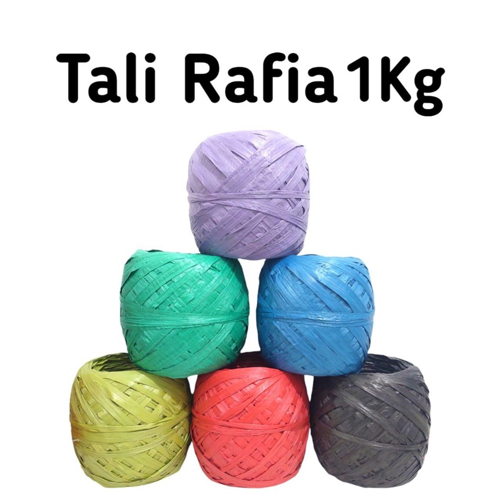 

(DI JAMIN BERAT REAL) Tali Rafia 1 Kg Warna-Warni Full / Tali Rafia Murah