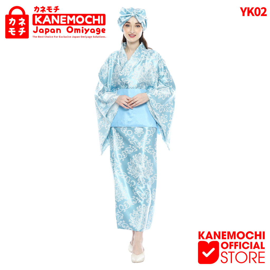 KANEMOCHI YUKATA WANITA BLACKOUT - YUKATA BAJU TRADISIONAL JEPANG Kimono Katun