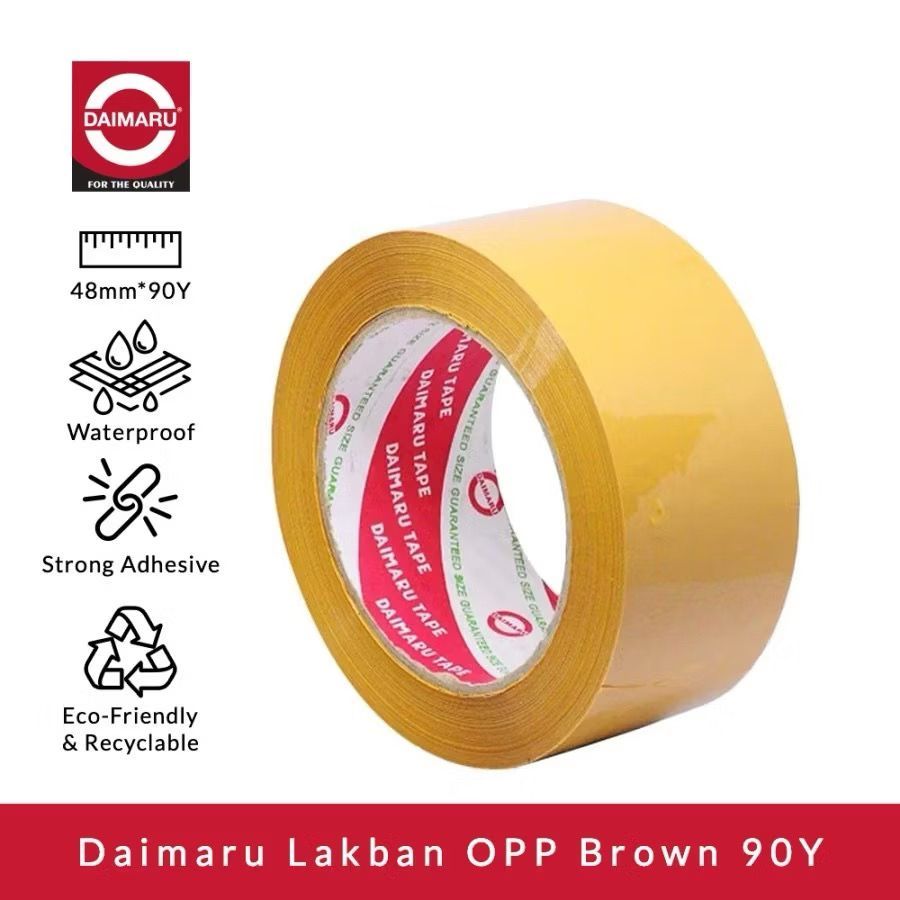 

(1pcs) Lakban Daimaru 2 Inch Bening Coklat 48 mm x 90 Yard OPP Isolasi Tape 0RI