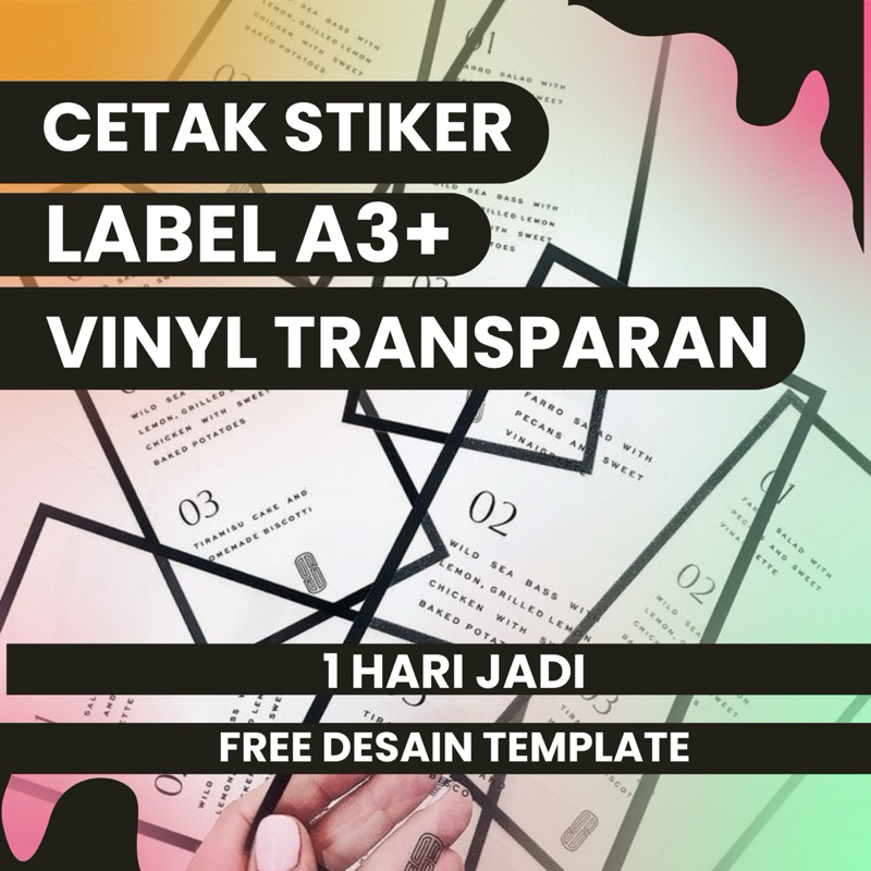 

STIKER LABEL A3+ VINYL TRANSPARANT FREE DESAIN TEMPLATE