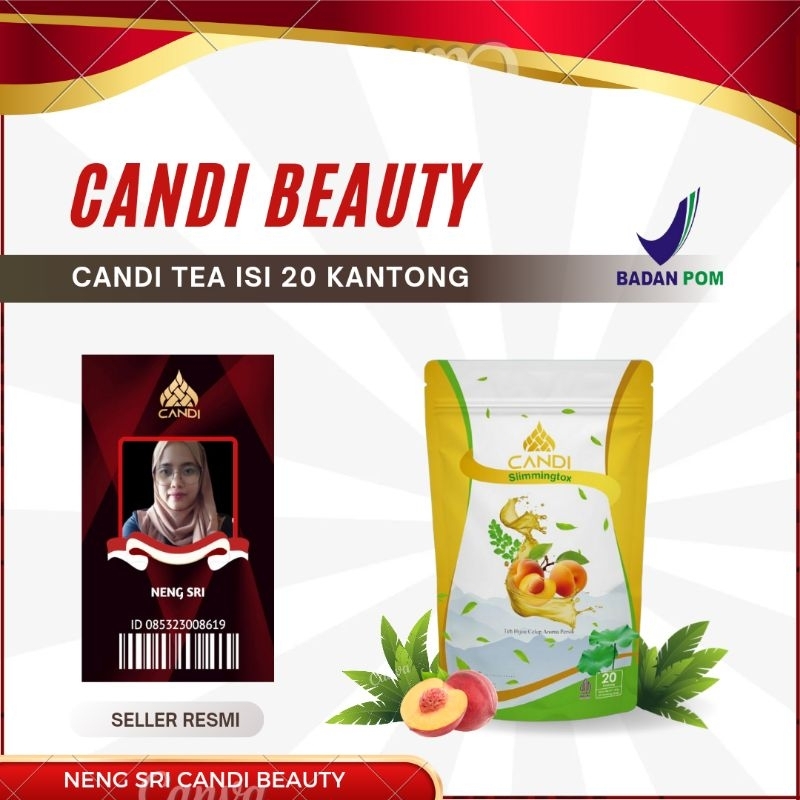 CANDI SLIMMINGTOX GREAN TEA TEH DIET BPOM TEH DIET PELANGSING TEH DIET HIJAU RASA PEACH