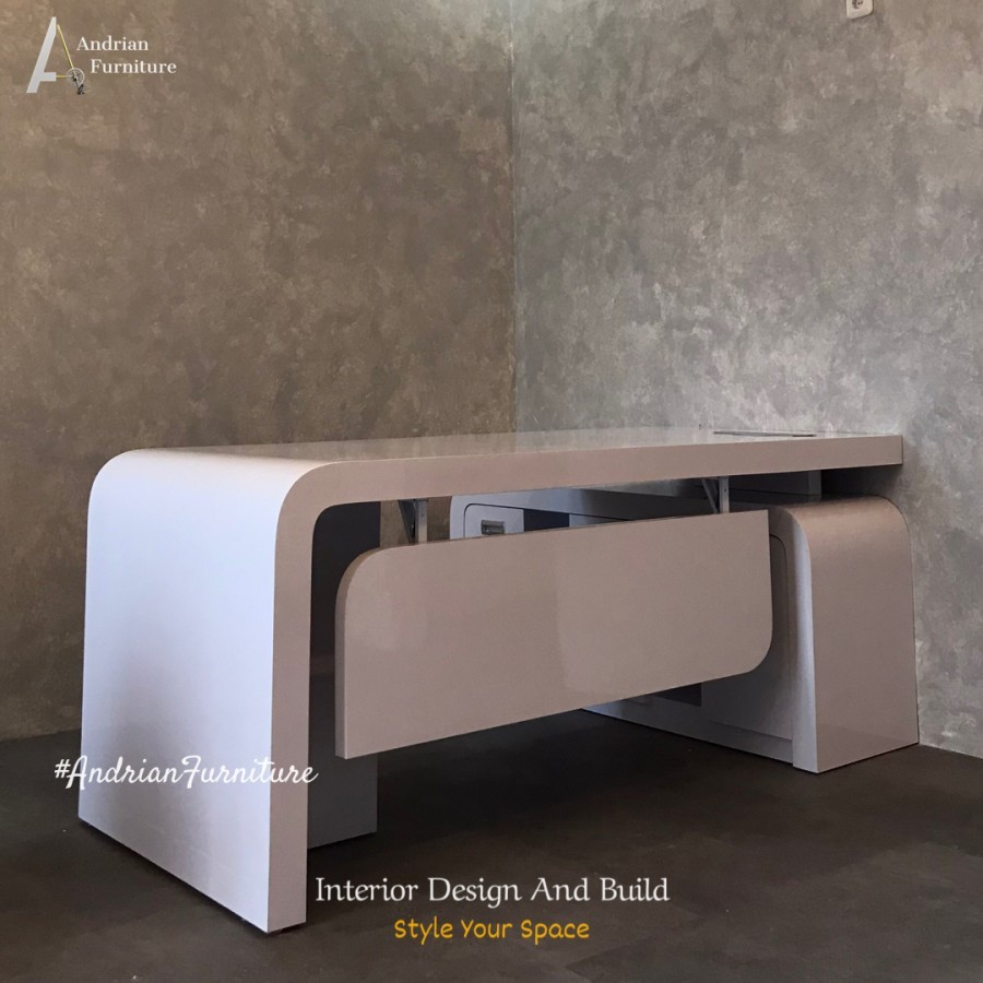 Meja Kerja / Kantor / Direktur L Shape Minimalis Modern - Office Desk
