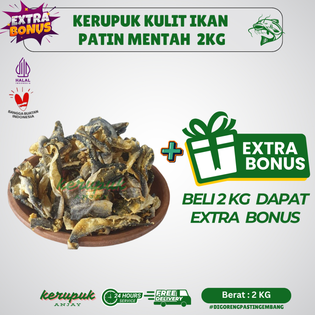 

KRUPUK KULIT IKAN PATIN 2KG + EXTRA BONUS | PAKET LEBIH MURAH