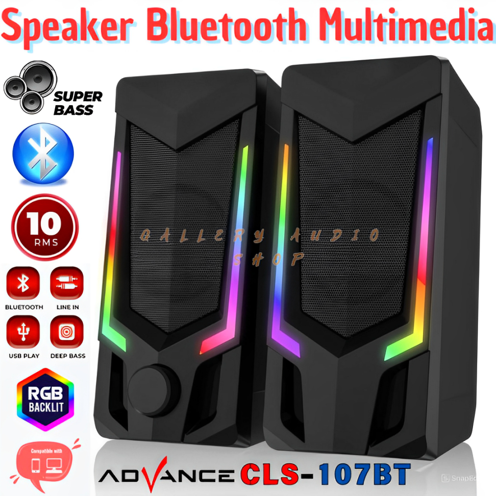 Speaker Aktif Advance CLS 107BT Speaker Gaming Deep Bass Rgb Light | Advance Speaker Bluetooth Full 