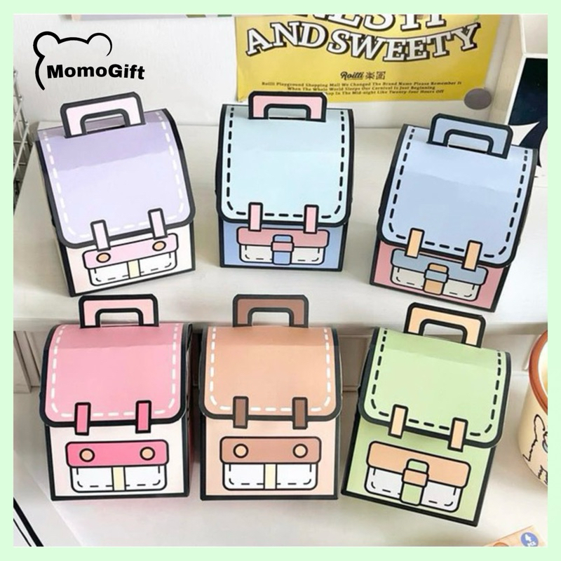 

Paperbox Sovenir Box Kado Untuk Isi Hadiah Lucu Motif Tas Sekolah Cantik ST31