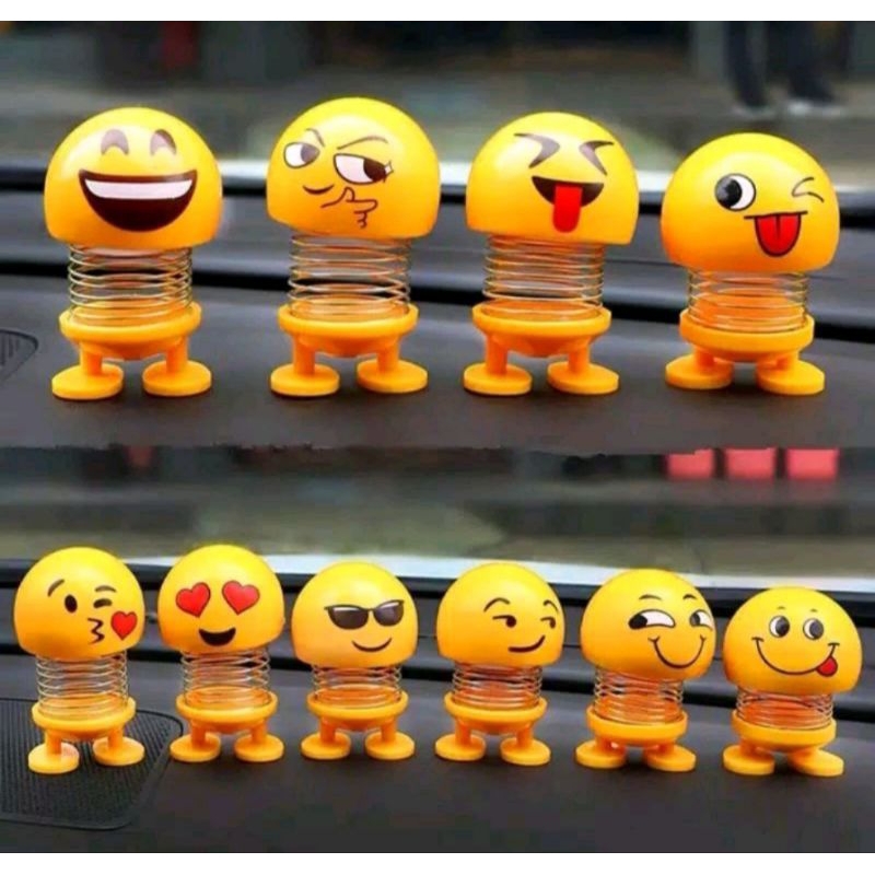 Boneka Aksesoris Dashboard Mobil Karakter Emoji Boneka goyang