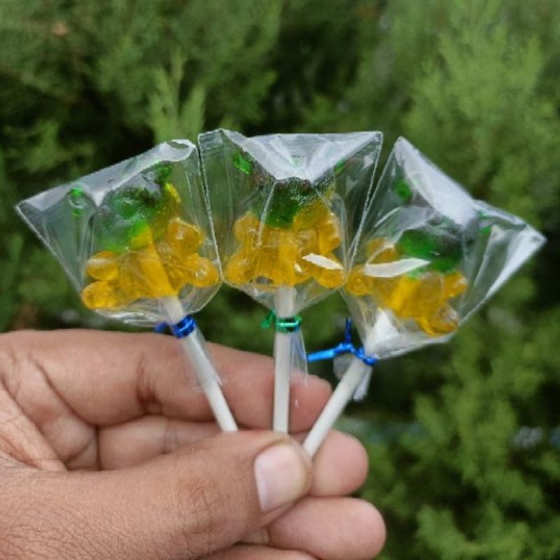 

PERMEN LOLIPOP BENTUK TEDDY BEAR SATU PACK ISI 30 PCS