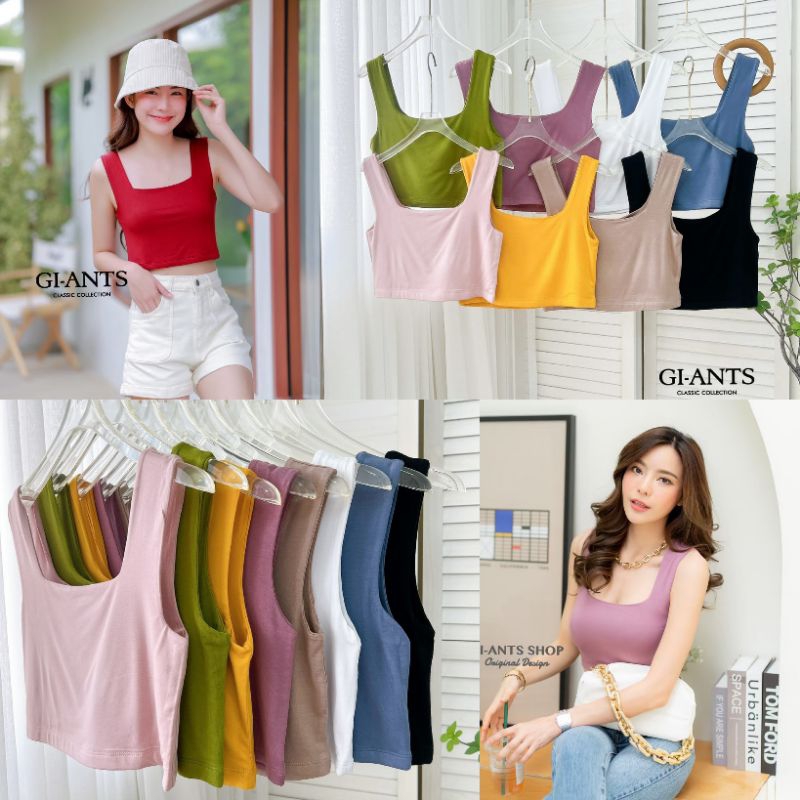 [READY] PREMIUM QUALITY 100% BANGKOK GIANTS BASIC TANKTOP CROP POLOS HITAM BLACK GI-ANTS GIANT