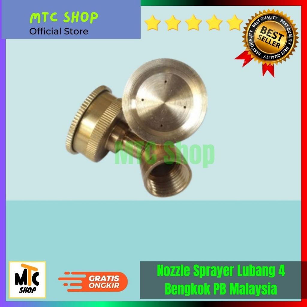 Nozzle Sprayer Lubang 4 PB Malaysia Bengkok | Spuyer Malaysia 4 Mata Bengkok | Nozzle Kabut 4 Lubang
