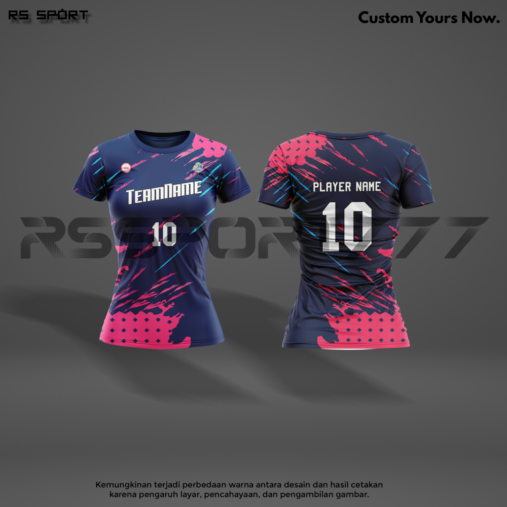 Jersey Voli Cewek Kaos Team Stelan Purple Pink