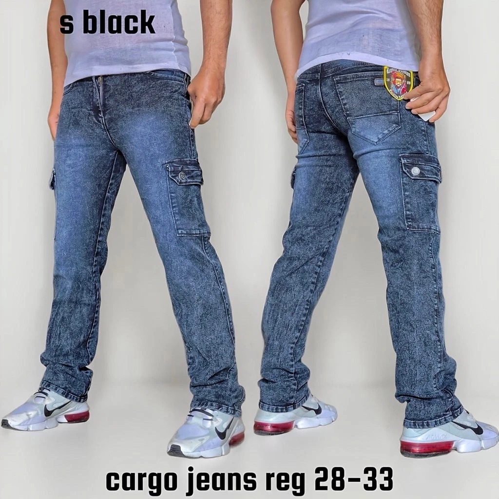 celana cargo panjang jeans pria reguler standard terlaris