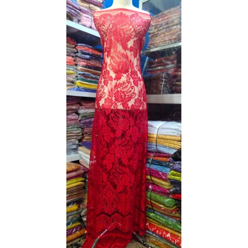 Bakal kebaya semiprancis grade AA special warna merah pengantin.