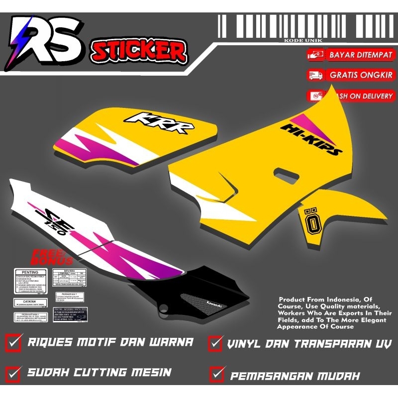 sticker striping ninja krr ssr custom 13 transparan uv (bisa riquest)