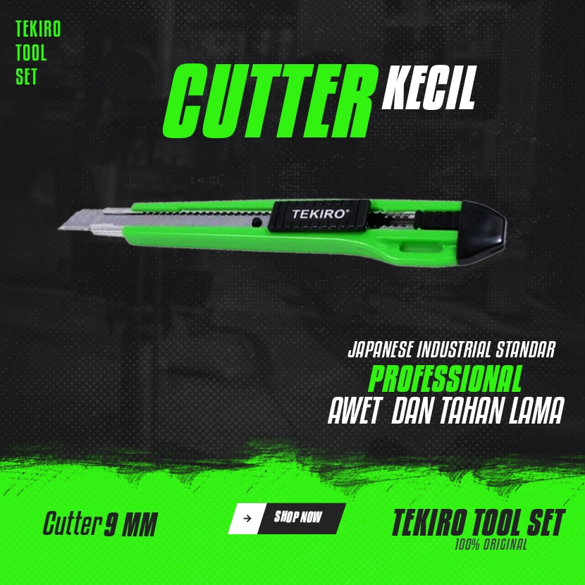 

TEKIRO Cutter Kecil 9 MM Premium Harga Eceran Pisau Cutter Original Tekiro Alat Perkakas Tukang