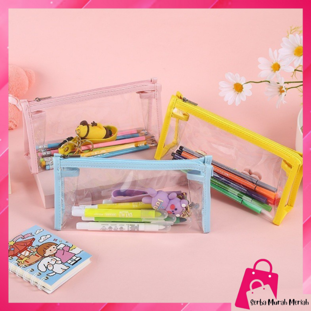 

SMM Kotak Pensil Transparan Multifungsi Minimalis Tempat Pensil Bening Kapasitas Besar Tas Penyimpanan Transparan Warna tas Makeup Mini Pouch Pencil Case Stationery Serbaguna Aesthetic