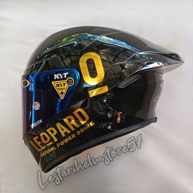 HELM FULL FACE TT COURSE MURAH MERK MLA MOTIF LEOPARD