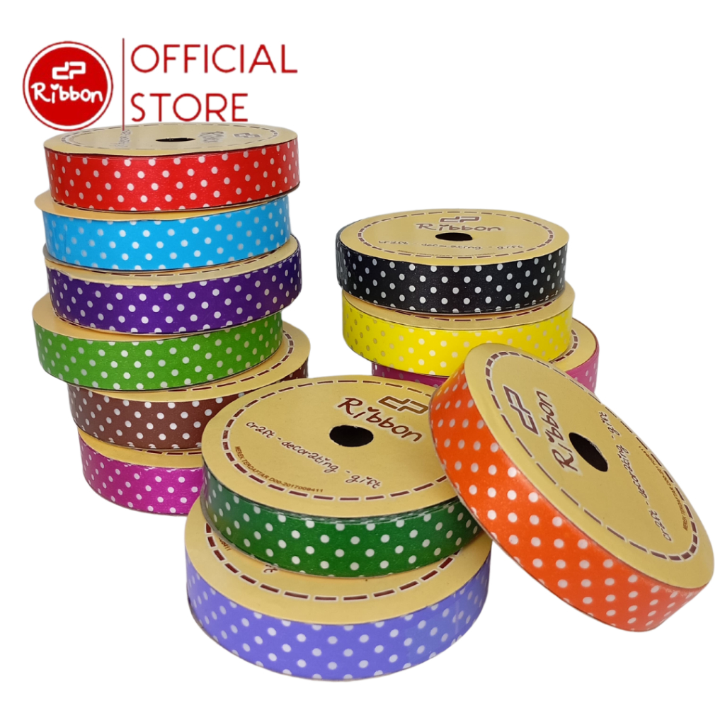 

Pita Kado 3/4" POLKADOT 2cm Pita Jepang 2 cm Kertas 18mm