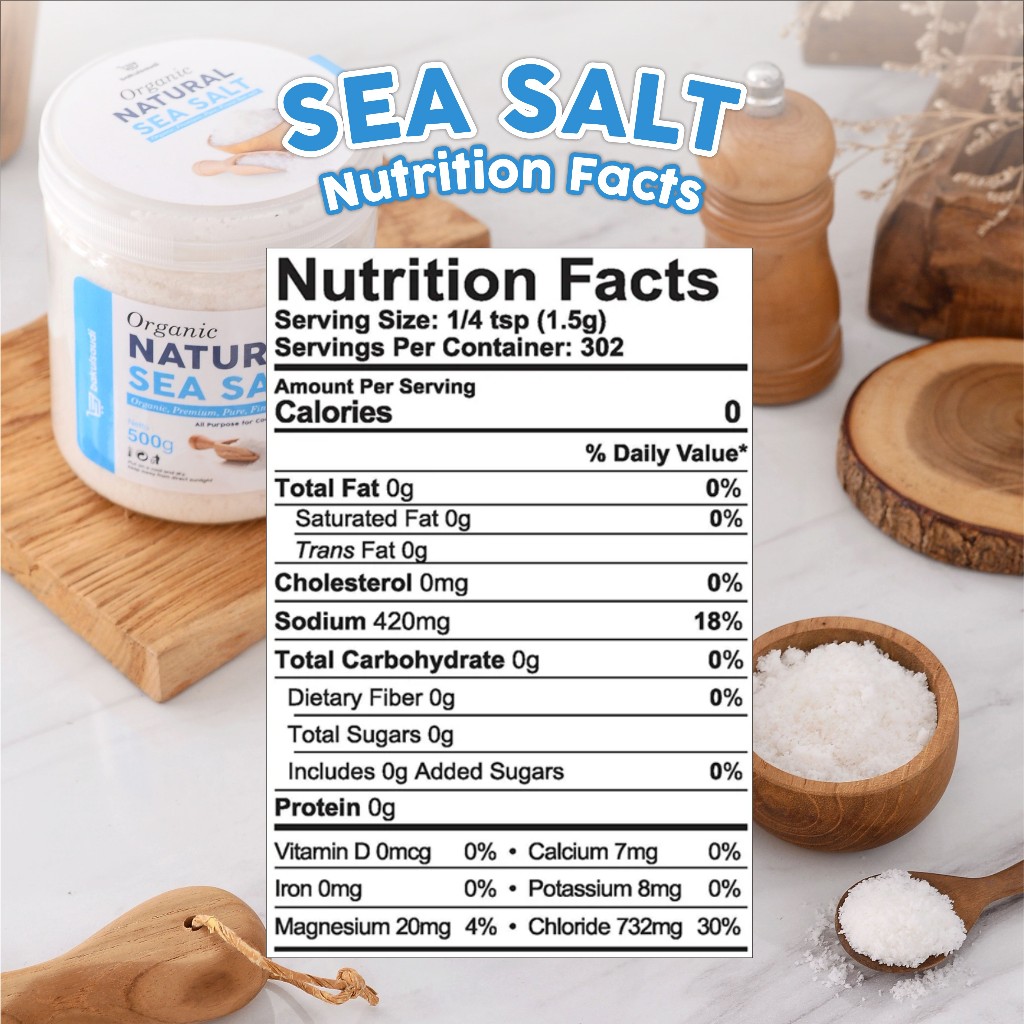 

Garam Laut Organik Sea Salt Pure Organic Alami Premium Asli 100% / Seasalt Fine Grain non GMO Halus
