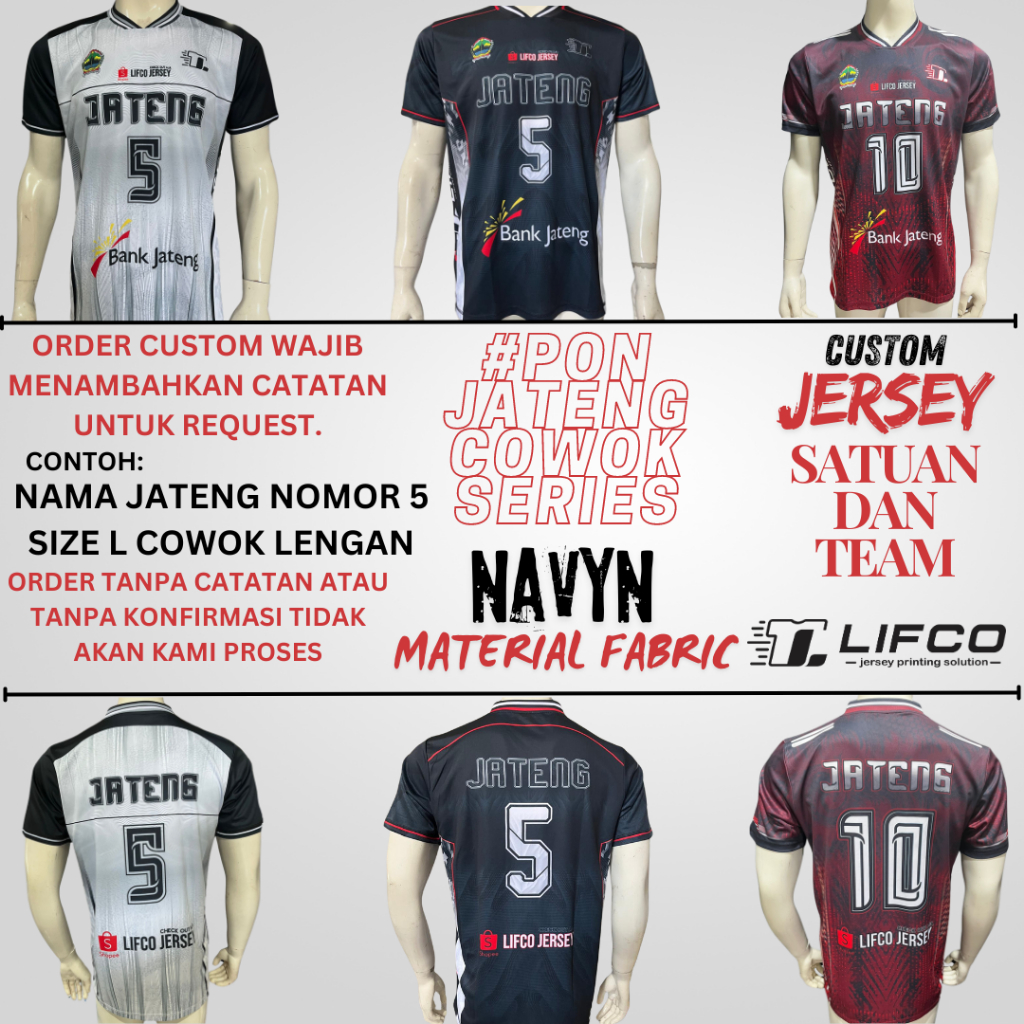 LIFCO JERSEY ORIGINAL CUSTOM JATENG SERIES COWOK PON 2024 (FREE REQUEST NAMA.NOMOR.UKURAN)