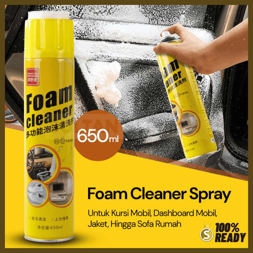 Foam Cleaner Interior Mobil Pembersih Semprot 650 ML/  Interior Mobil Foam Pembersih Serbaguna