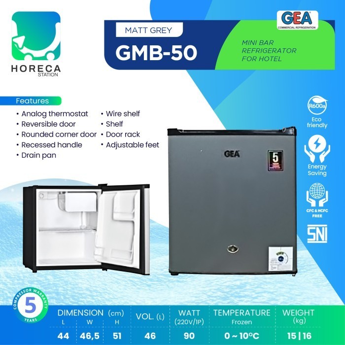 GEA Mini Bar Refrigerator for Hotel GMB-50 / GMB 50 / GMB50 (Kulkas Kecil Untuk Meja / Kamar)