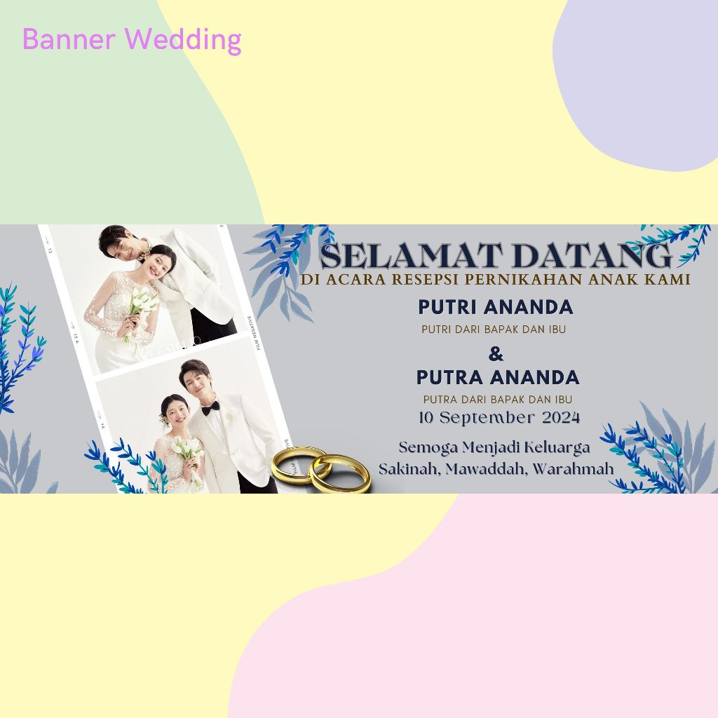 CETAK BANNER PERNIKAHAN / WEDDING SELAMAT DATANG MOHON DOA RESTU [X-BANNER UKURAN 160x60]