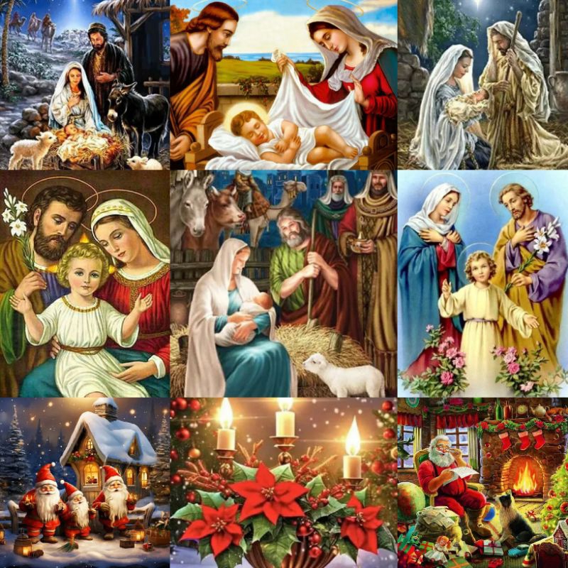[EDISI NATAL] 5D Diamond Painting Set DIY 30x40cm Diamond Painting Full Drill Motif Natal Christmas 