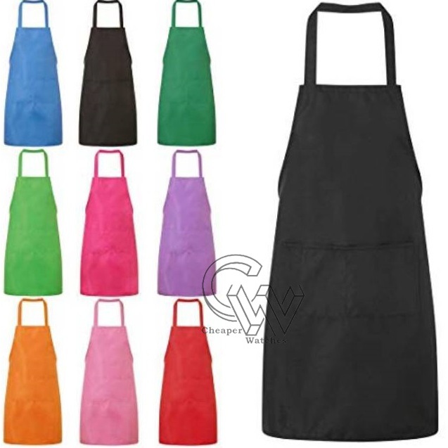 Celemek Dapur Kain Polos Katun Drill Kain Apron Aksesoris Memasak | CW