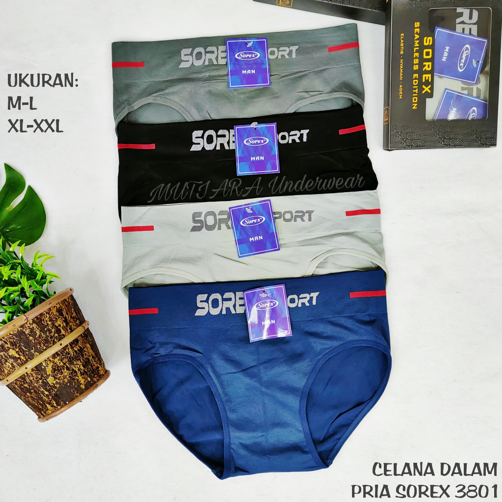 celana dalam  pria sorex sport 3801size M-XXL/celana dalam laki-laki sorex sport seamless edition