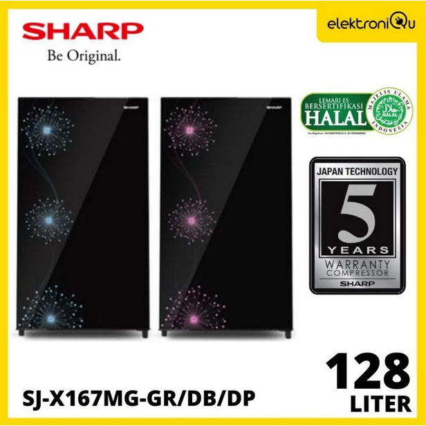 LEMARI ES SHARP 1 PINTU SJ-X167MG-GR/DB/DP / KULKAS SHARP 1 PINTU SJ-X167MG-GR/DB/DP