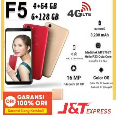 hp oppo F5 ram 6/128GB 4G LTE Smartphone GARANSI 1 TAHUN