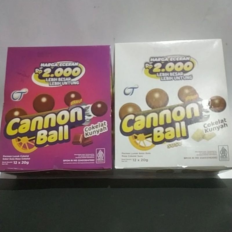 

Cannon ball 1box isi 12pcs coklat kunyah