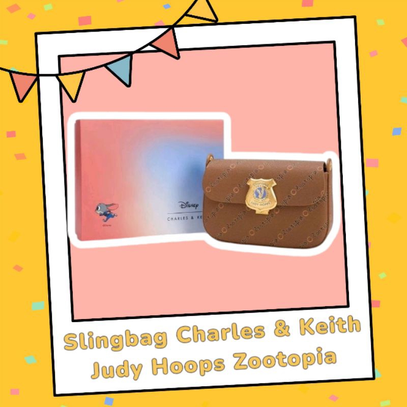 Tas Wanita CK Charles Keith Zootopia Judie Hopps Metalic Accent Shoulder Bag - Brown